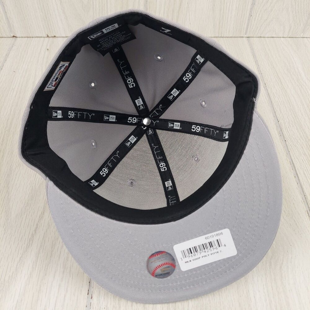 New‎ York Yankees Hat Cap Size 7 New Era 59Fifty Gray Cooperstown Collection MLB - Picture 7 of 10